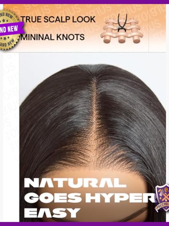 24 Inch Straight Lace Front Wig Glueless Pre Cut Wear and Go main image 4